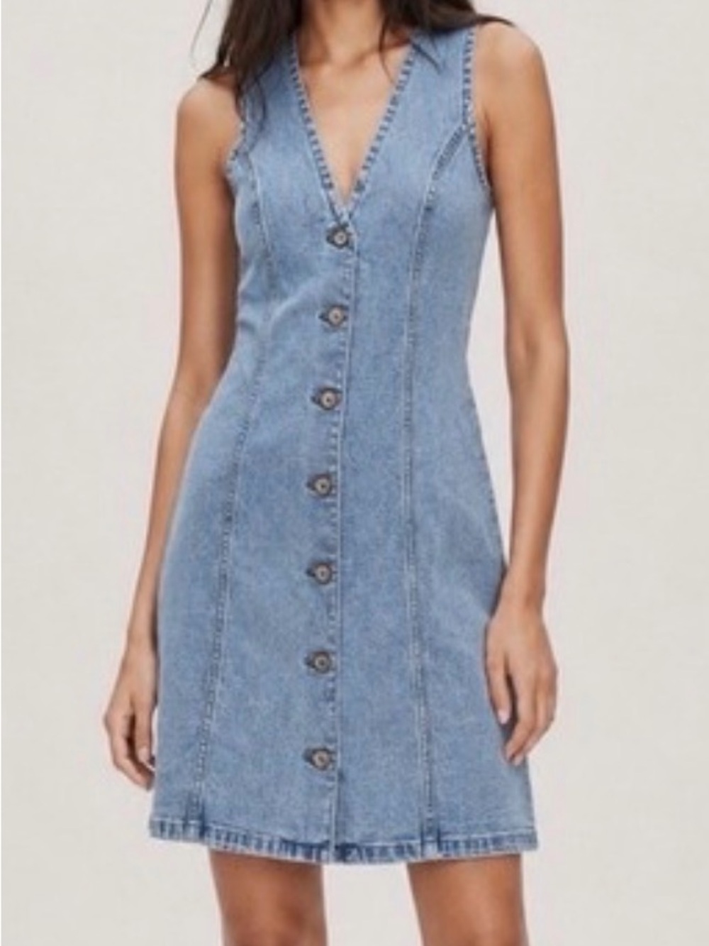 Abercrombie & Fitch The A&F Mara Denim Vest Mini Dress Denim Button Front. XL
